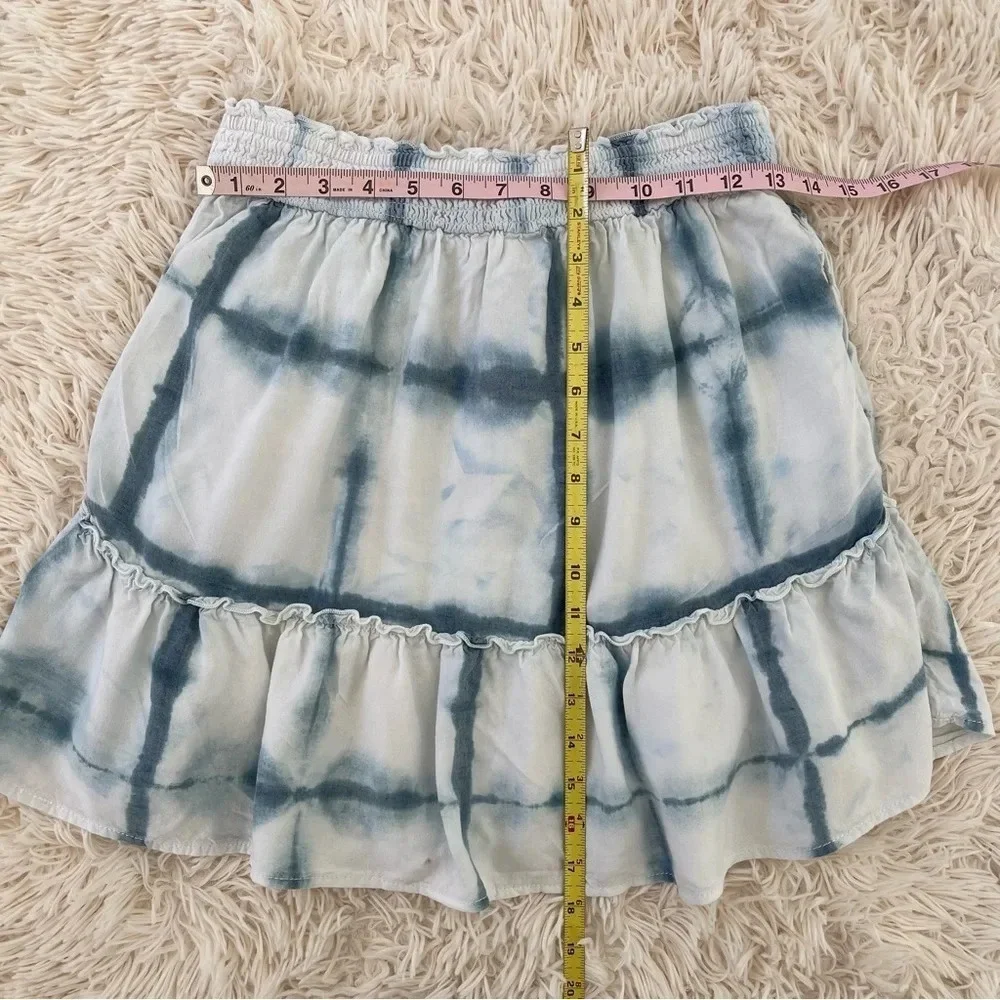Anthropologie pilcro tiered tie die elastic waist mini skirt with pockets size S